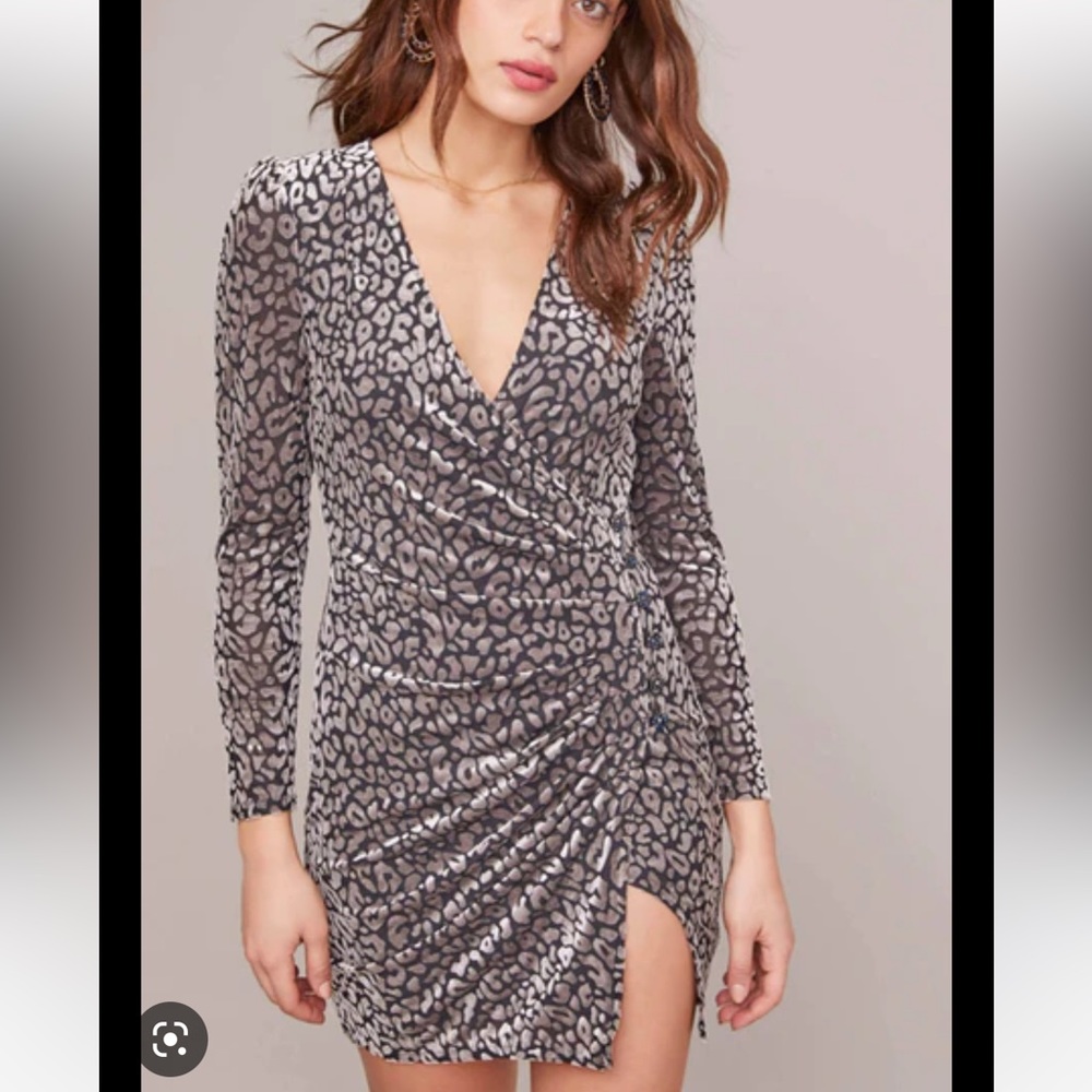 ASTR leopard velvet dress